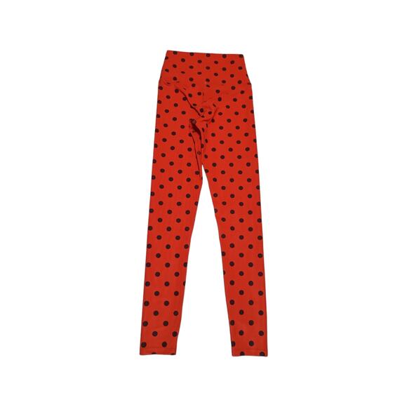 Beach Riot Ayla Polka Dot Leggings Red Ribbed Womens X-Small Activewear Workout - Picture 3 of 5